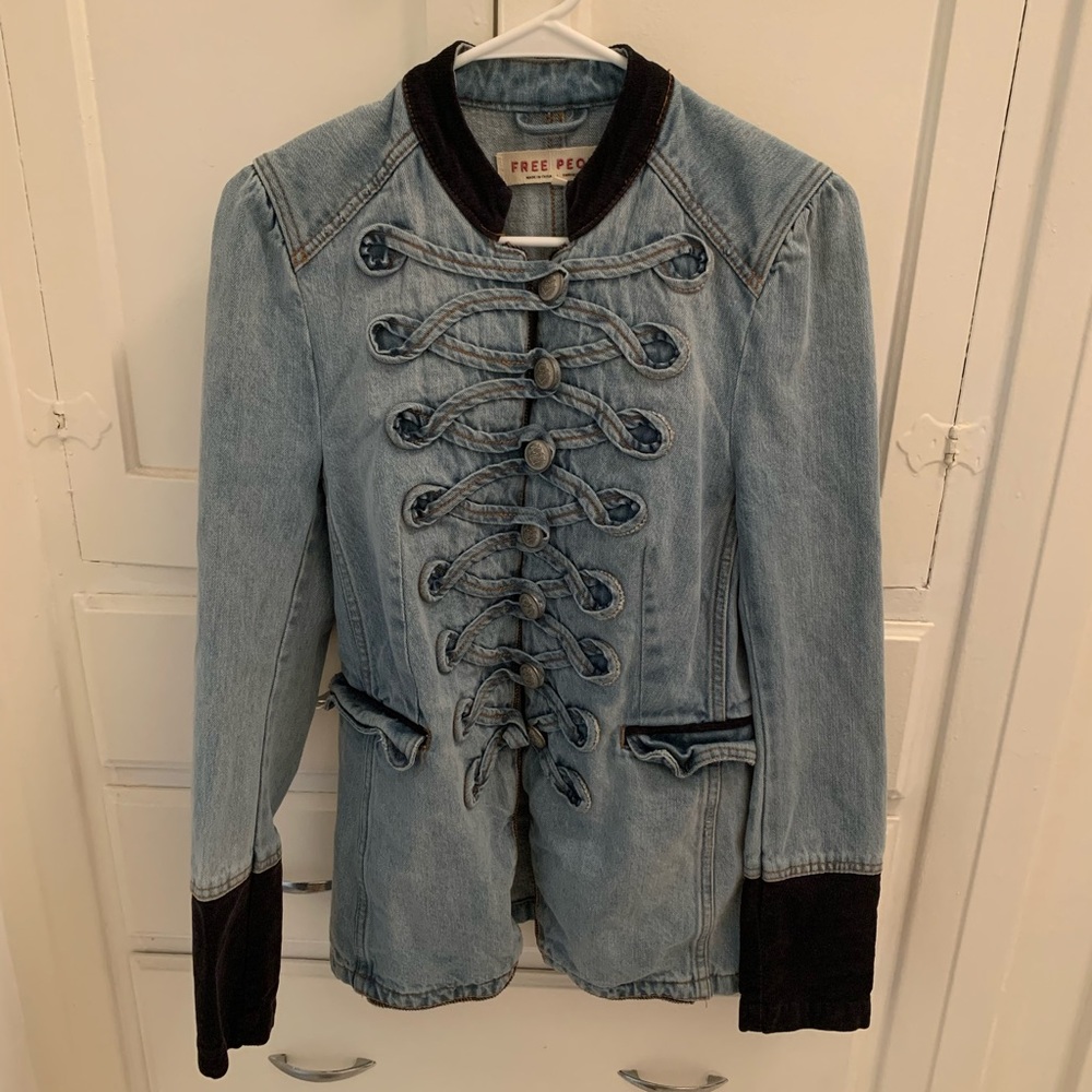 Free People Denim Military Jacket NWOT